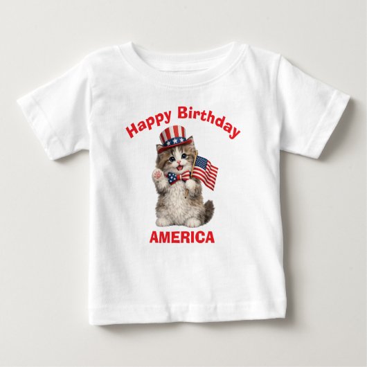 Ragamuffin Kitten (1i) Patriottisch Kinder T-Shirt (Voorkant)