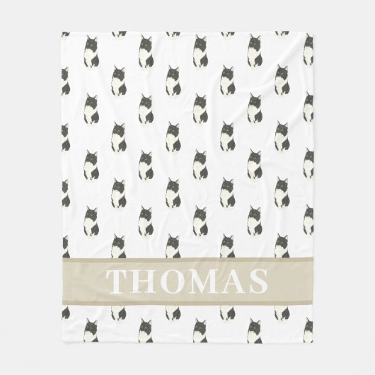 Ragamuffin Tuxedo Huisdier Halflanghaar Kat Fleece Deken (Voorkant)