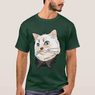 Ragamuffin witte kattengezicht Katten kat leuke gr T-shirt