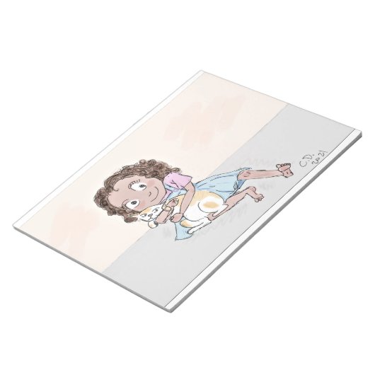 ragamuffins met achtergrondstrips en tots notitieblok (Schuin)