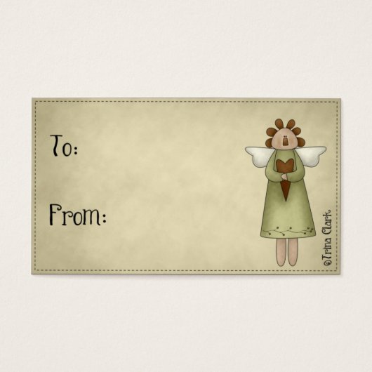 Ragdie Doll Country Primitive Design Gift Labels Visitekaartjes (Voorkant)