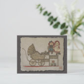 Ragdie Doll en Baby Buggy Briefkaart (Staand voorkant)