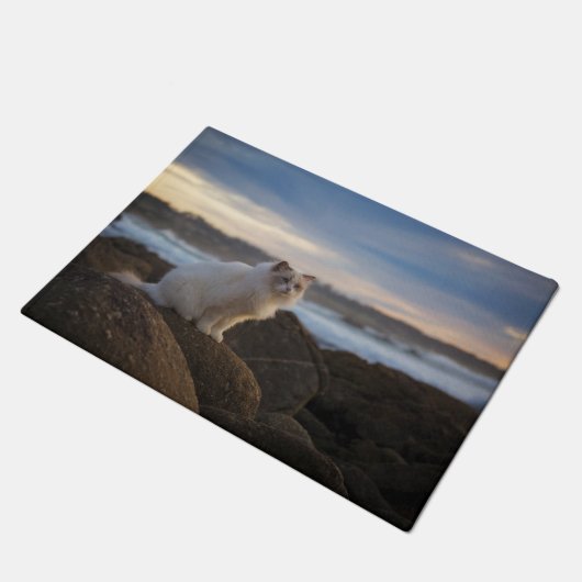 Ragdolkat bij het strand deurmat (Schuin)