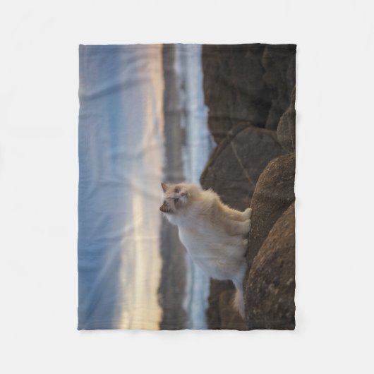 Ragdolkat bij het strand fleece deken (Voorkant)