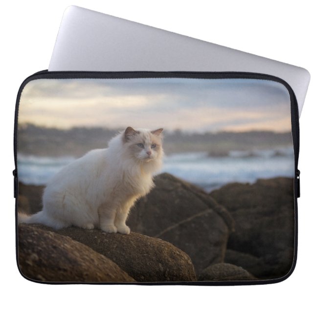 Ragdolkat bij het strand laptop sleeve (Voorkant)