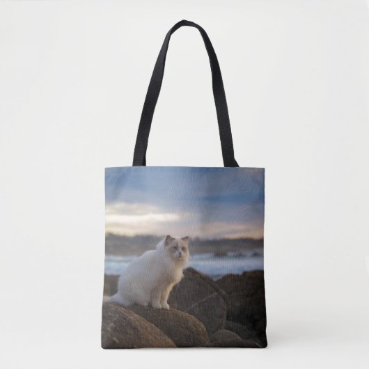 Ragdolkat bij het strand tote bag (Voorkant)