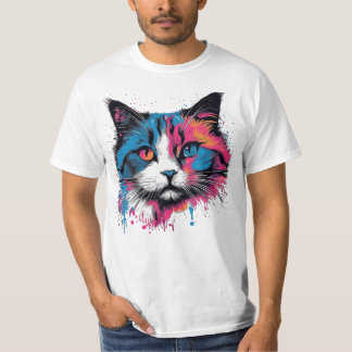 Ragdoll Art Co. expressieve Pop-art Ragdoll Cat De T-shirt