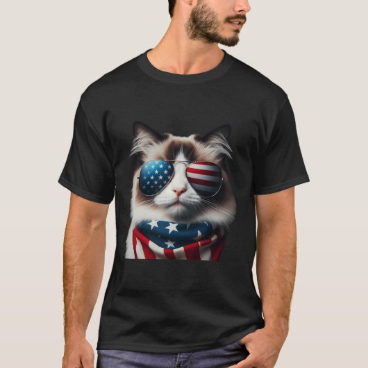 Ragdoll Cat 4 juli Onafhankelijkheidsdag Eigenaar  T-shirt (Voorkant)