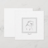 Ragdoll Cat Black en White Contemsive Note Card Notitiekaartje (Voorkant / Achterkant)