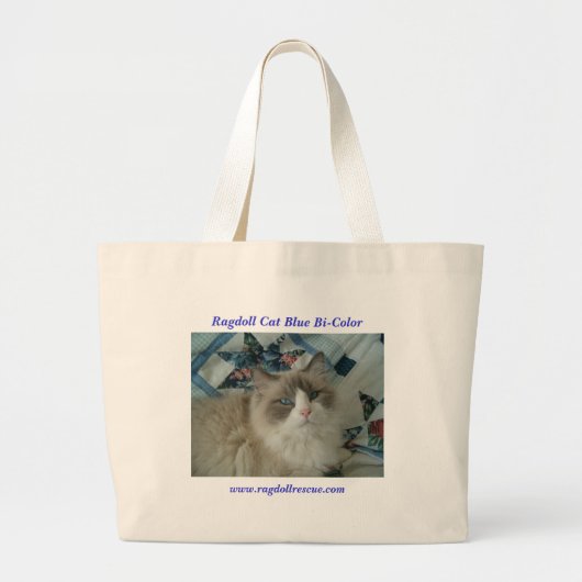 Ragdoll Cat Blue BiColor Grote Tote Bag (Voorkant)