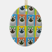 Ragdoll Cat Cartoon Pop-Art (Seal-Point) Keramisch Ornament (Rechts)