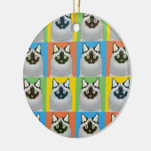Ragdoll Cat Cartoon Pop-Art (Seal-Point) Keramisch Ornament (Links)