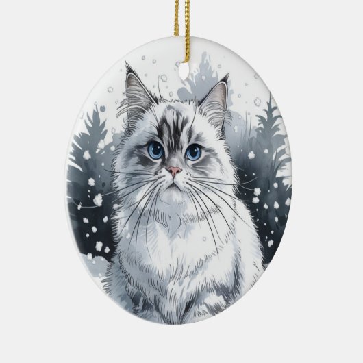 Ragdoll Cat Circle Christmas Ornament (Rechts)