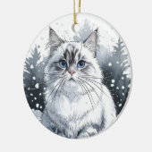 Ragdoll Cat Circle Christmas Ornament (Links)