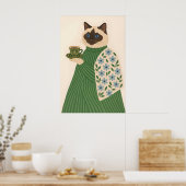 Ragdoll Cat Coffee Art Print, Floral Green Jacket Poster (Keuken)