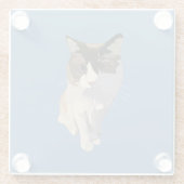 Ragdoll cat, Dusty Blue Glazen Onderzetter (Achterkant)