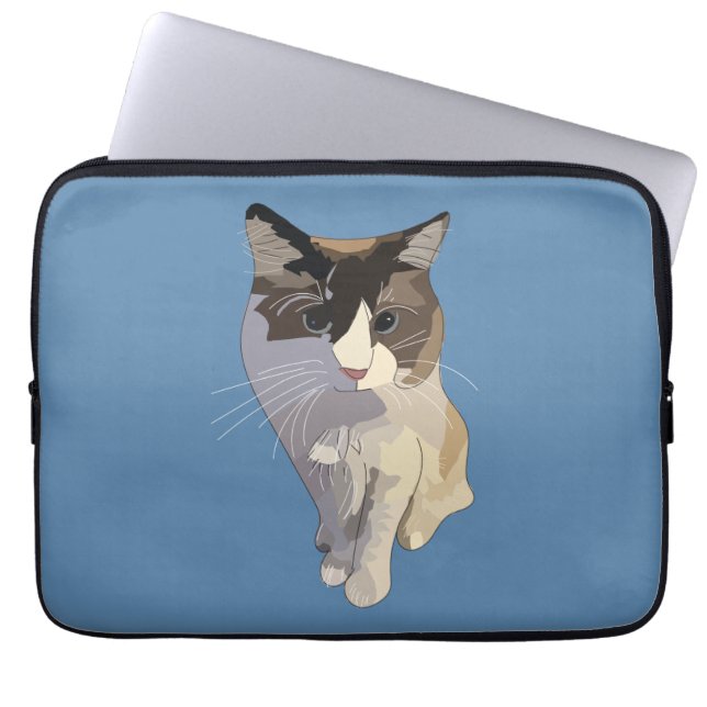 Ragdoll cat, Dusty Blue Laptop Sleeve (Voorkant)