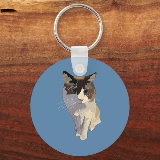 Ragdoll cat, Dusty Blue Sleutelhanger (Achterkant)