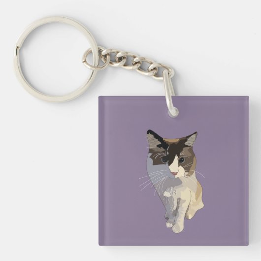 Ragdoll cat, Dusty Purple Sleutelhanger (voorkant)