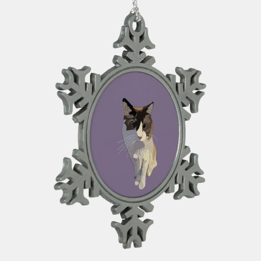 Ragdoll cat, Dusty Purple Tin Sneeuwvlok Ornament (Links)