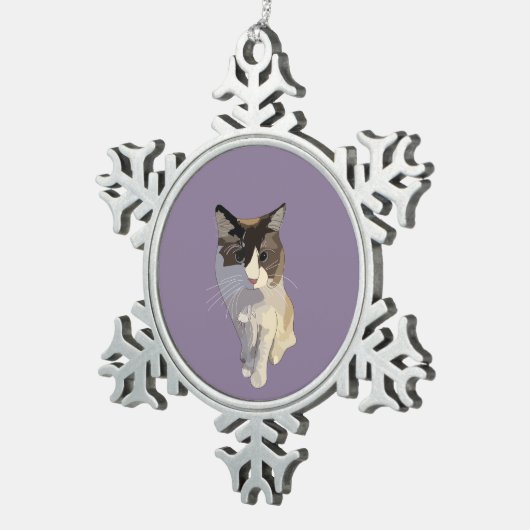 Ragdoll cat, Dusty Purple Tin Sneeuwvlok Ornament (Rechts)