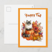 Ragdoll Cat en pompoenen Happy Herfst Feestdagenkaart (Voorkant / Achterkant)