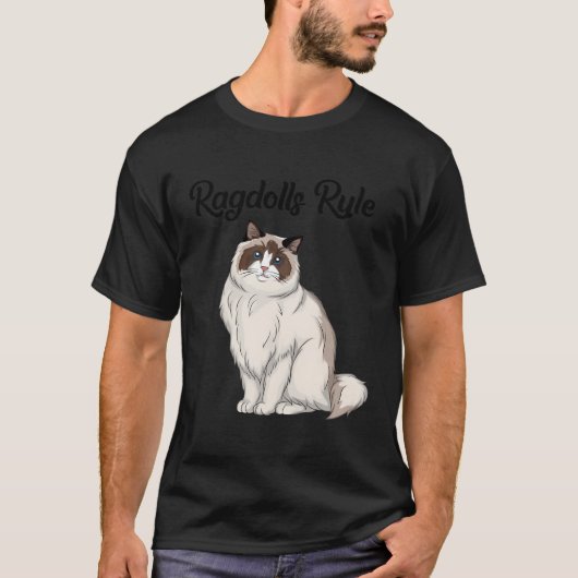 Ragdoll Cat Gift Ragdolls Rule Ragdoll Cat T-shirt (Voorkant)