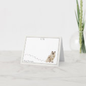 Ragdoll Cat Grey Border Monogram Naam Gevouwen Bedankkaart (Voorkant)