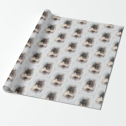 Ragdoll Cat in Abstract Lijst Cadeaupapier (Uitgerold)