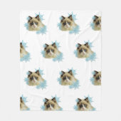 Ragdoll Cat in de Snowflakes Fleece Deken (Voorkant)