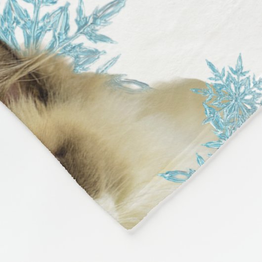 Ragdoll Cat in de Snowflakes Fleece Deken (Hoek)