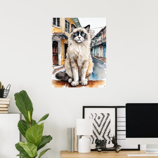 Ragdoll Cat - Kat Art Print (Thuiskantoor)