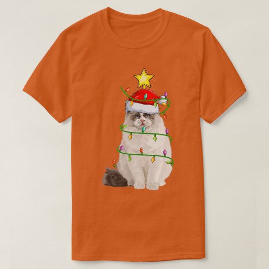Ragdoll Cat Lighting Xmas - Ragdoll Ch T-shirt (Design voorkant)