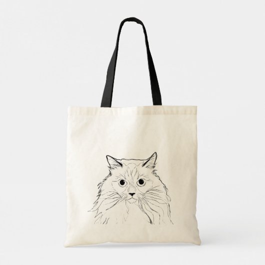 Ragdoll Cat Line Art Canvas tas (Achterkant)