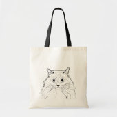 Ragdoll Cat Line Art Canvas tas (Voorkant)