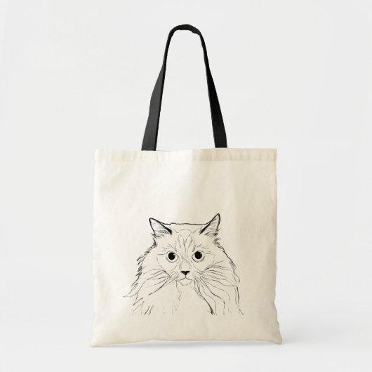 Ragdoll Cat Line Art Canvas tas (Voorkant)