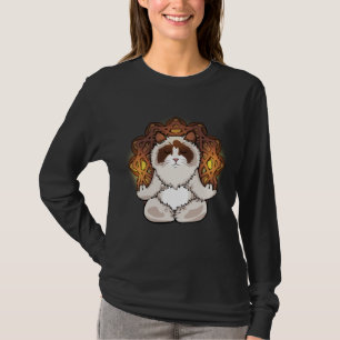 Ragdoll Cat Meditation Gift Women Relaxation Yoga T-shirt
