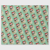 Ragdoll Cat met een Santa Hat Cadeaupapier (Vlak)