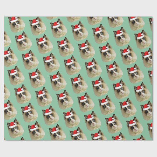 Ragdoll Cat met een Santa Hat Cadeaupapier (Vlak)