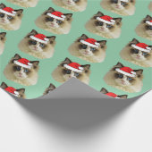 Ragdoll Cat met een Santa Hat Cadeaupapier (Hoek)