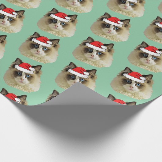 Ragdoll Cat met een Santa Hat Cadeaupapier (Hoek)