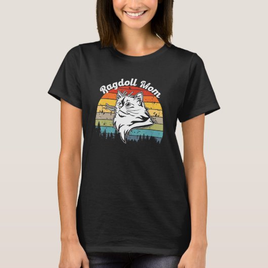 Ragdoll Cat Mon Retro  Sunset 2 T-shirt (Voorkant)