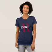 Ragdoll Cat Monogram Design T-shirt (Voorkant volledig)