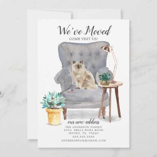 Ragdoll Cat Moving Announge Aankondiging (Voorkant)