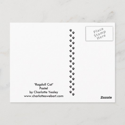 Ragdoll Cat Original Art Briefkaart (Achterkant)