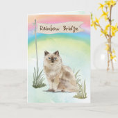 Ragdoll Cat Pet Sympathie over regenboogbrug Kaart (Gele Bloem)