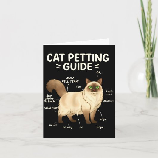 Ragdoll Cat Petting Guide Funny Cat Lover Kaart (Voorkant)
