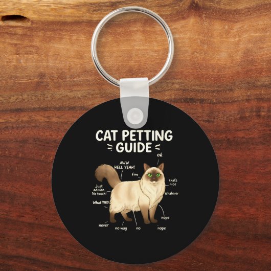 Ragdoll Cat Petting Guide Funny Cat Lover Sleutelhanger (Voorkant)