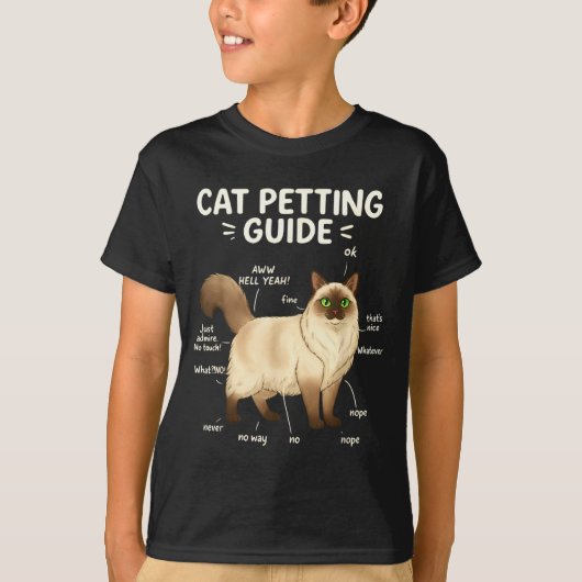 Ragdoll Cat Petting Guide Funny Cat Lover  T-shirt (Voorkant)