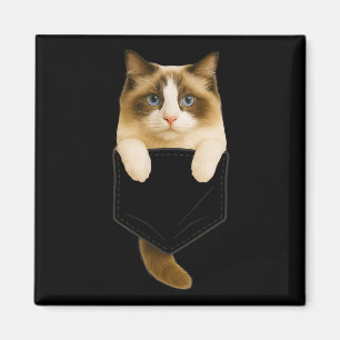 Ragdoll Cat Pocket Grappige Cadeaus Kat Mama Kat P Magneet